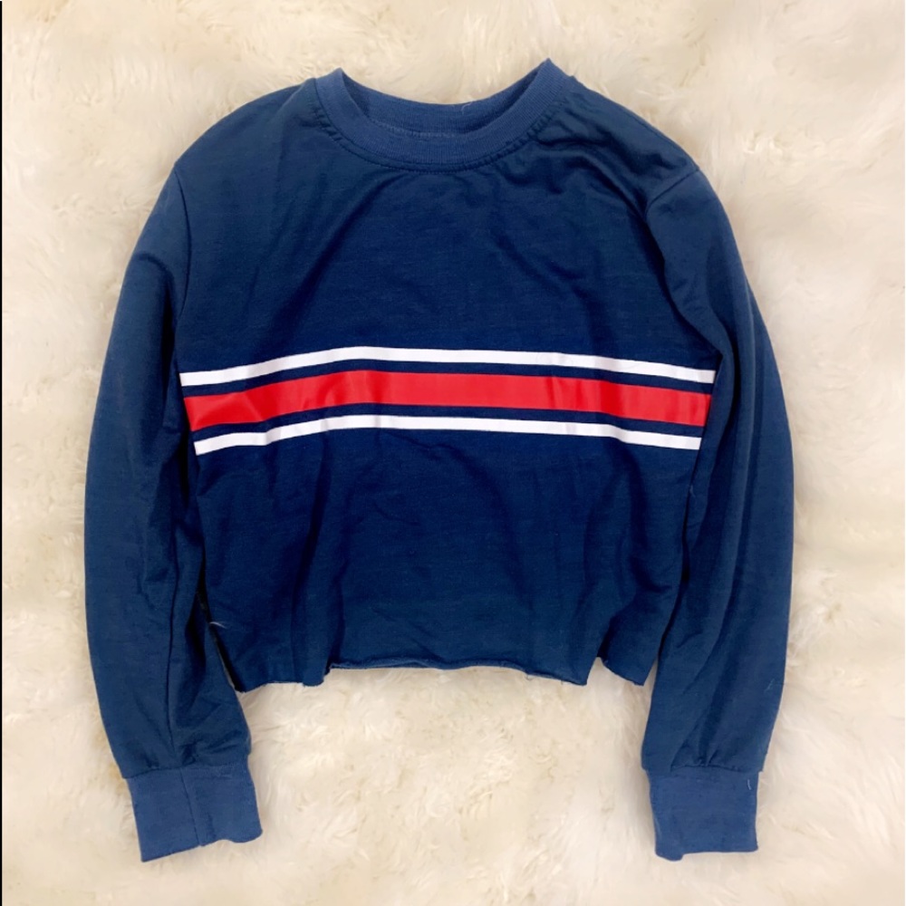 CUTE NAVY LONG SLEEVE STRIPED SHIRT💙❤️